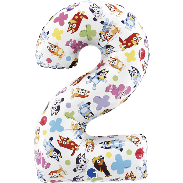 (image for) 26" Bluey Age 2 Supershape Number Balloons