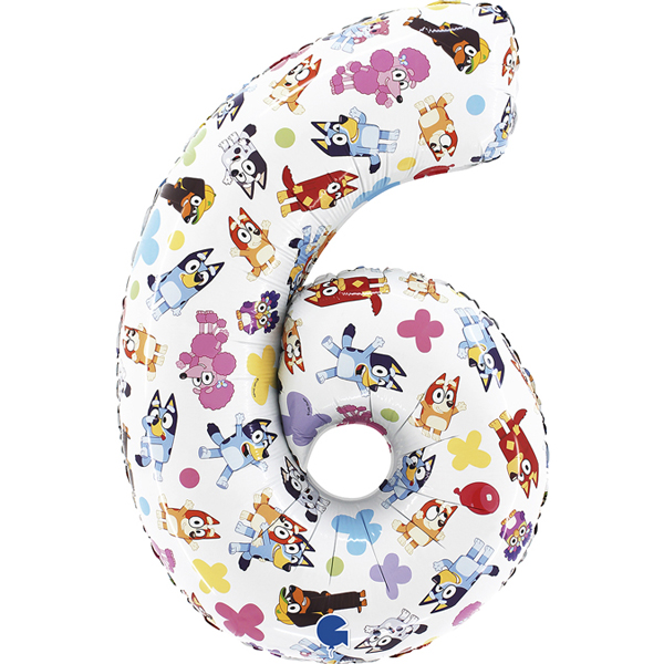 (image for) 26" Bluey Age 6 Supershape Number Balloons