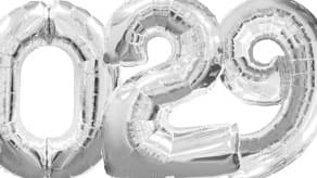 34" Silver Number Balloons