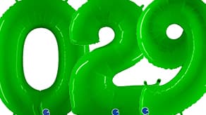 40" Grabo Lime Green Number Balloons