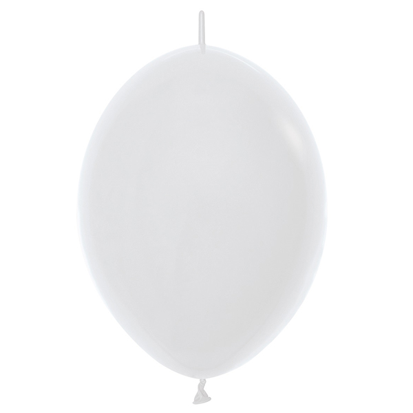 12" Fashion White Link O Loon Latex Balloons 50pk