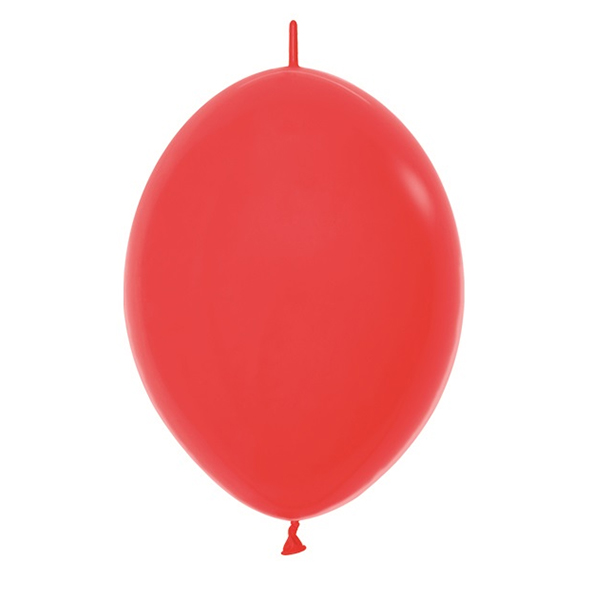 6" Fashion Red Link O Loon Latex Balloons 50pk