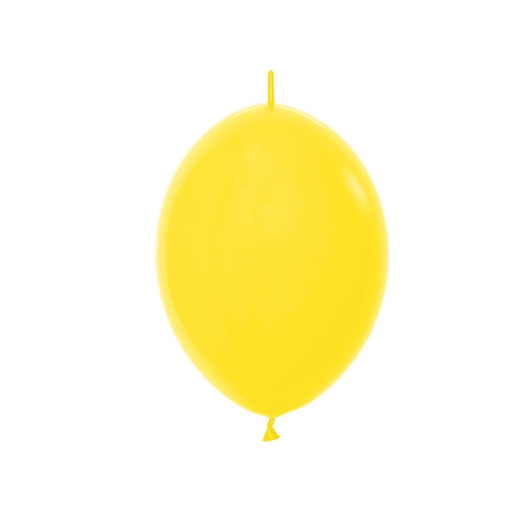 6" Fashion Yellow Link 0 Loon Latex Balloons 50pk