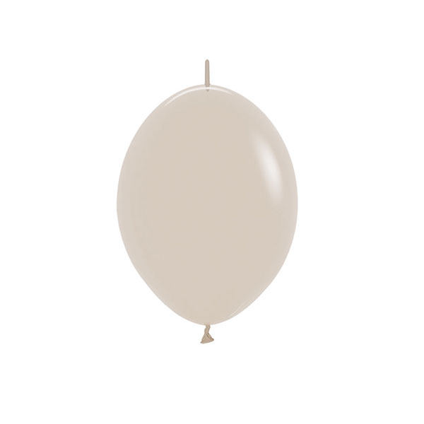 (image for) 6" White Sand Fashion Link O Loon Latex Balloons 50pk