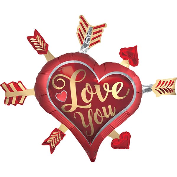 (image for) Satin Infused Love You Arrows Supershape Foil Balloons