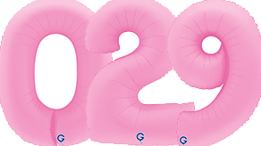 (image for) 40" Grabo Soft Matte Sakura Pink Number Balloons