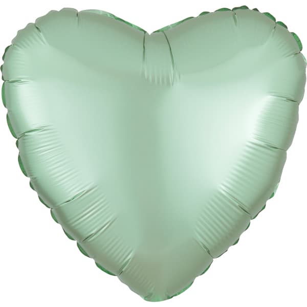 (image for) 18" Silk Lustre Mint Green Heart Foil Balloons