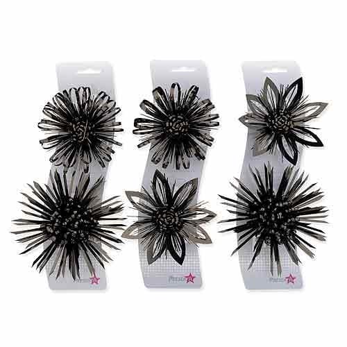 (image for) Black Matt Metallic Gift Bows x6