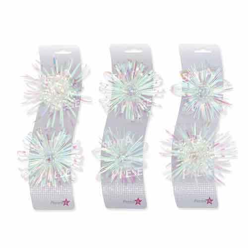 (image for) Clear Iridescent Metallic Gift Bows x6