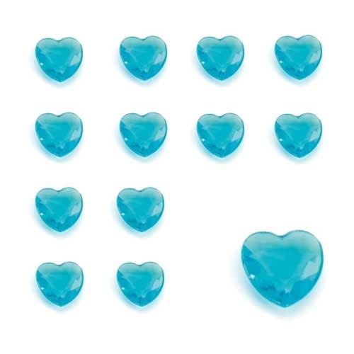 (image for) Aqua Heart Shaped Diamantes