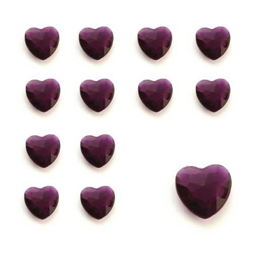 (image for) Burgundy Heart Shaped Diamantes