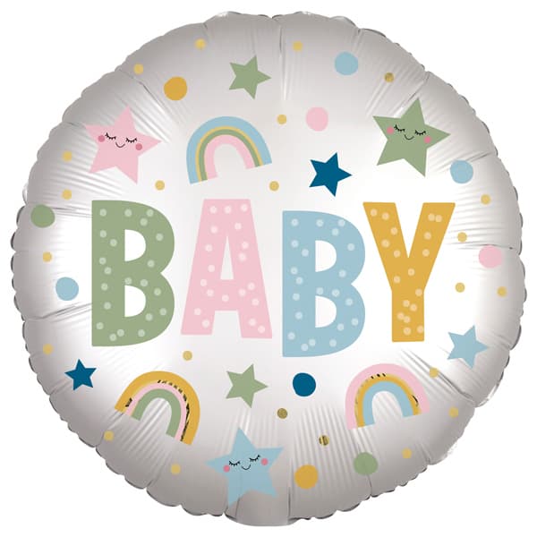 (image for) 18" Natural Baby Satin Infused Foil Balloons