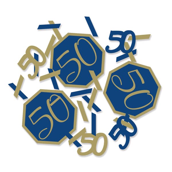 (image for) Navy & Gold Geode Happy 50th Birthday Foil Stamped Confetti