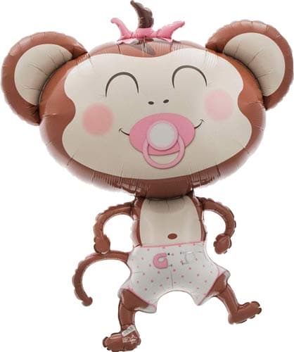 (image for) Baby Girl Monkey Supershape Balloons