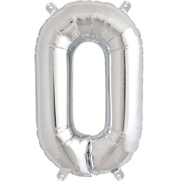 16" O Letter Silver Air Filled Balloons