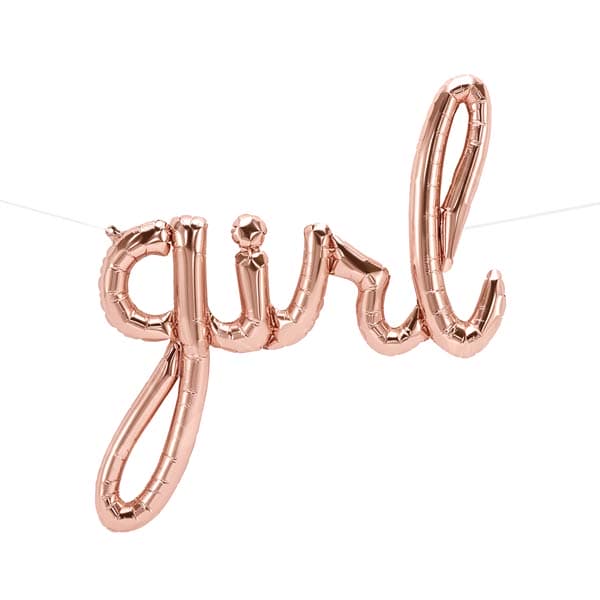 (image for) 38" Girl Script Air Fill Balloons Banner