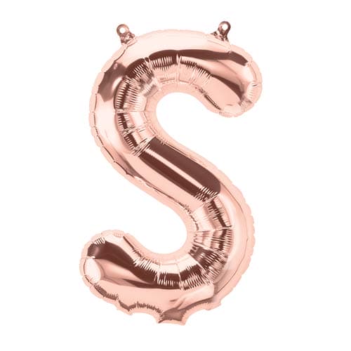 (image for) 16" Rose Gold Letter S Air Filled Balloons