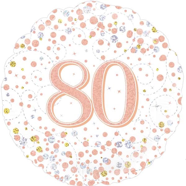 (image for) 18" Sparkling Fizz 80th Birthday Foil Balloons