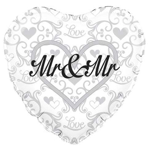 (image for) 18" Mr And Mr Heart Shape Foil Balloons