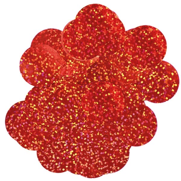 (image for) 25mm Red Holographic Circular Confetti 14g