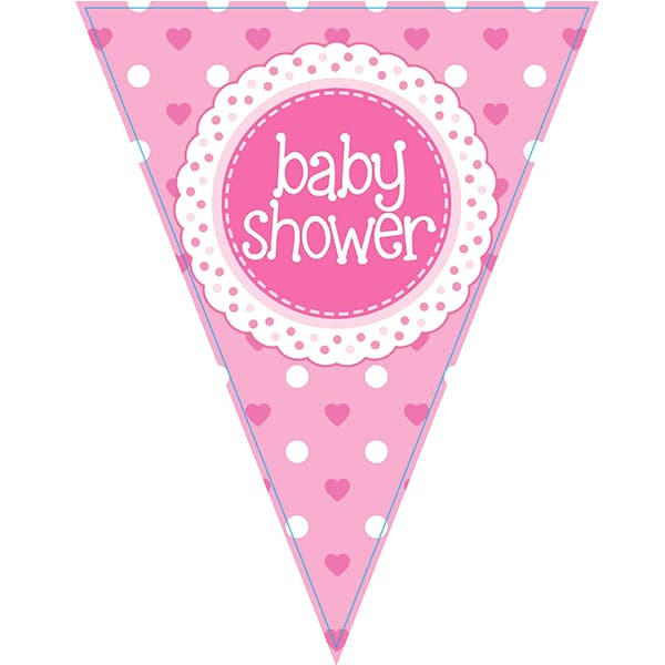 (image for) Pink Baby Shower Party Bunting