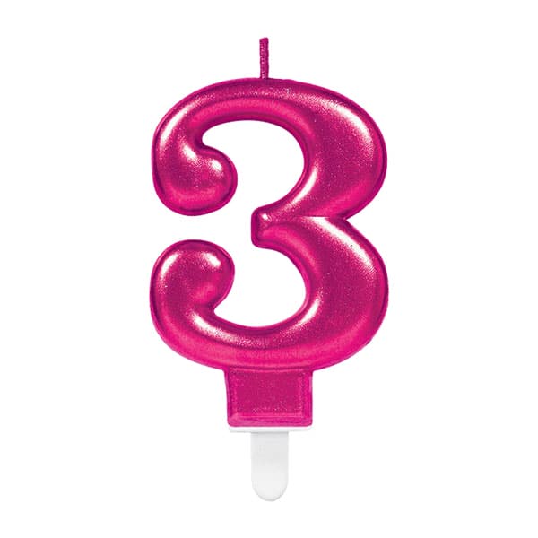 (image for) Pink Metallic Age 3 Candles