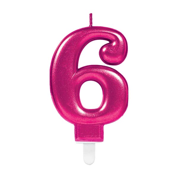 (image for) Pink Metallic Age 6 Candles