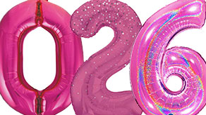 (image for) Pink Number New Year Balloons