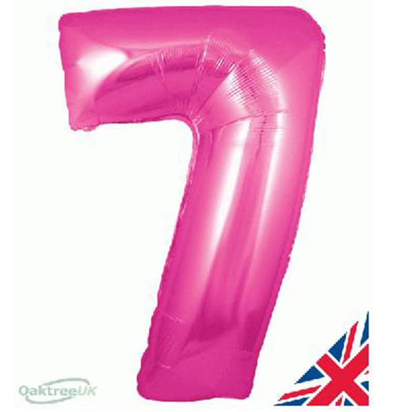 (image for) 34" Oaktree Pink Number 7 Shape Balloons