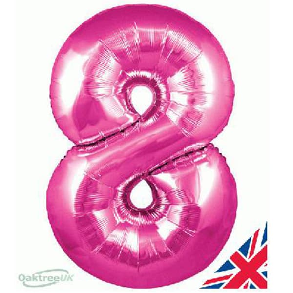 (image for) 34" Oaktree Pink Number 8 Shape Balloons