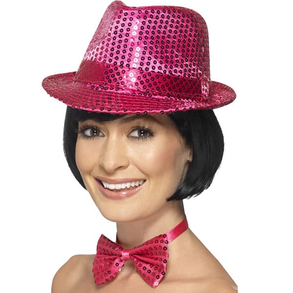 (image for) Pink Sequin Trilby Hats