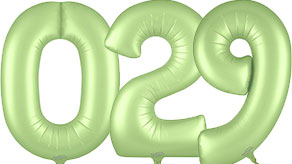(image for) Large Satin Pastel Pistachio Number Balloons