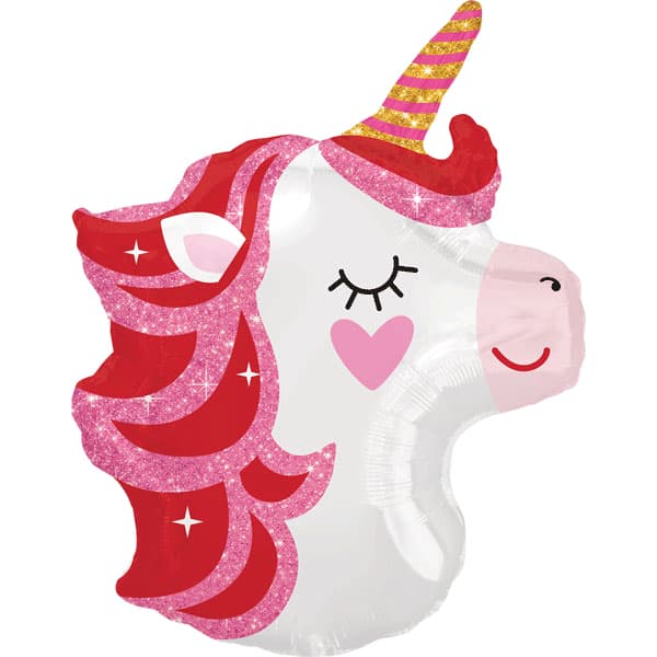 (image for) 21" Pretty In Pink Unicorn Junior Shape Foil Balloons