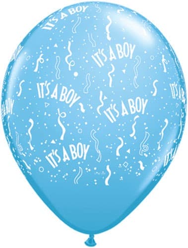 (image for) 11" Its A Boy Pale Blue Latex Balloons 50pk