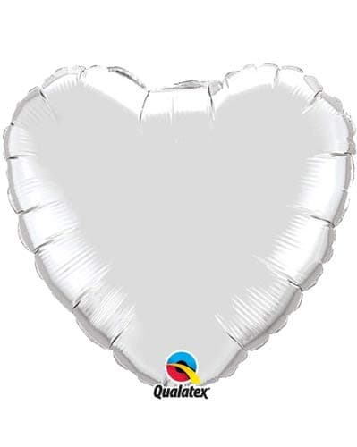 (image for) 36" Silver Heart Heart Balloon