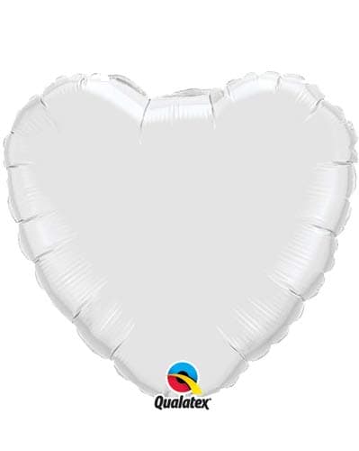 (image for) 36" White Heart Foil Balloon