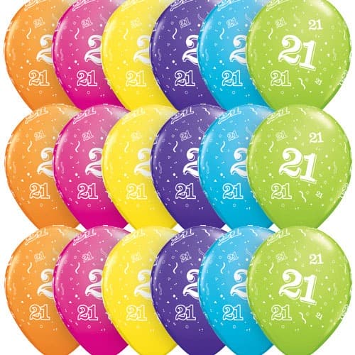 (image for) 11" 21 Tropical Assorted Latex Balloons 50pk