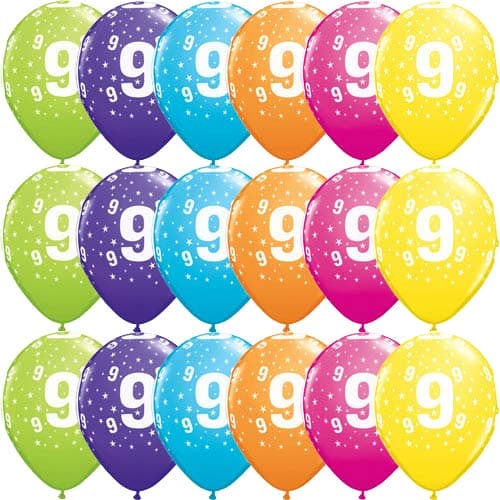 (image for) 11" 9 Stars Tropical Assorted Latex Balloons 50pk