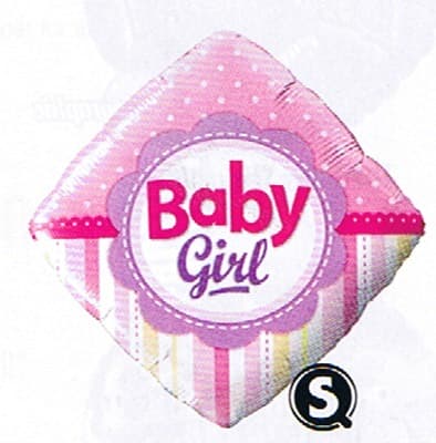 (image for) 18" Baby Girls Dots And Stripes Foil Balloons