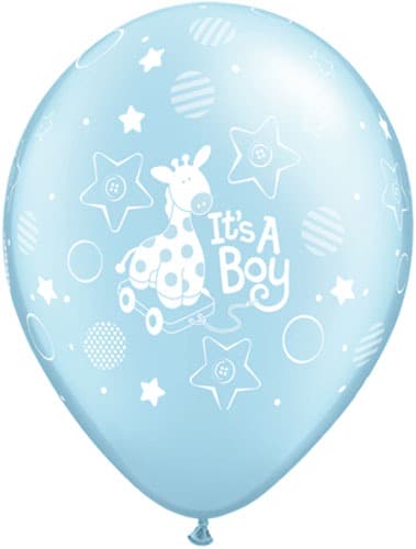 (image for) 11" Its A Boy Soft Giraffe Latex Balloons 25pk