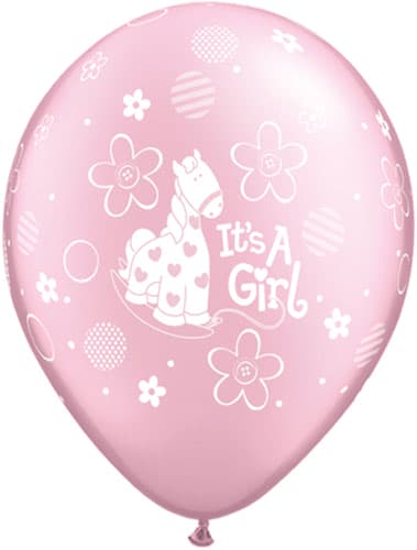 (image for) 11" Its A Girl Soft Pony Latex Balloons 25pk