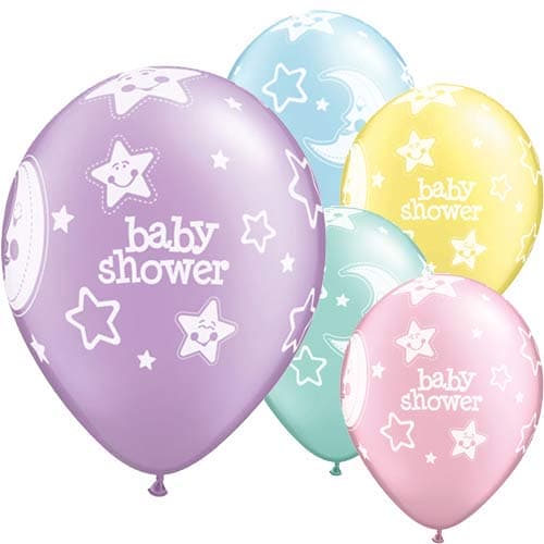 (image for) 11" Baby Shower Moons And Stars 6pk