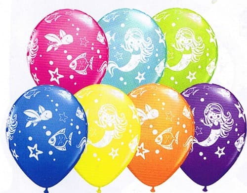 (image for) 11" Merry Mermaid & Friends Latex Balloons 25pk