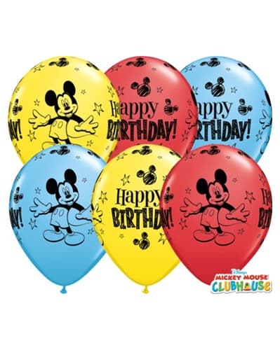 (image for) 11" Mickey Mouse Birthday Latex Balloons 25pk