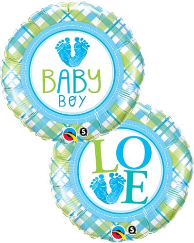 (image for) 18" Baby Boy Love Feet Foil Balloons