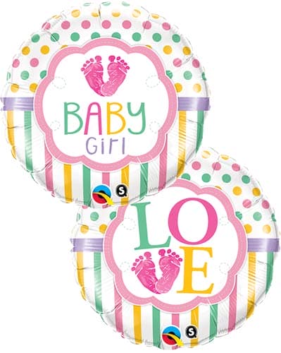 (image for) 18" Baby Girl Love Feet Foil Balloons