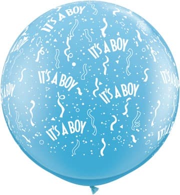 (image for) 3ft Its a Boy Around Giant Latex Balloons 2pk