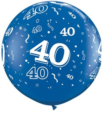 (image for) 3ft Sapphire Blue 40 Around Latex Balloons 2pk