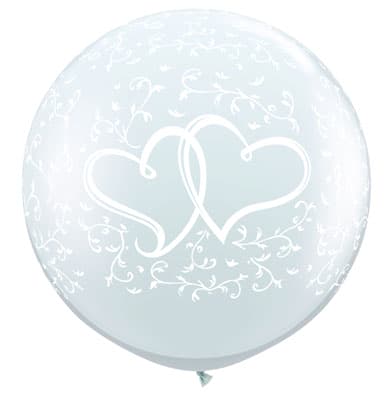 (image for) 3ft Entwined Hearts Giant Latex Balloons 2pk