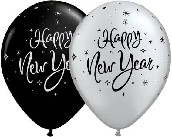 (image for) 11" New Year Sparkle Latex Balloons 25pk